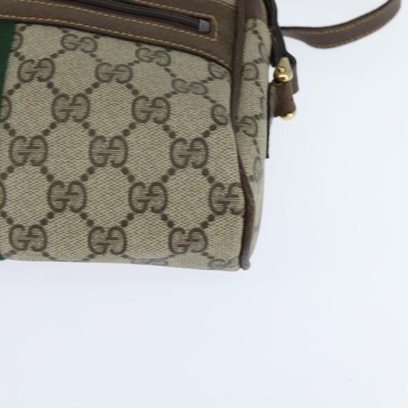 GUCCI GG Supreme Web Sherry Line Shoulder Bag PVC Beige Gold 010 378 Auth 148938 - Picture 14 of 16
